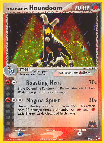 Team Magma's Houndoom 10/95 Pokemon card