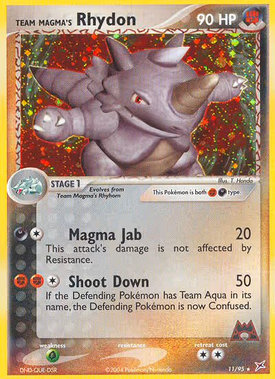 Team Magma's Rhydon 11/95 Pokemon card