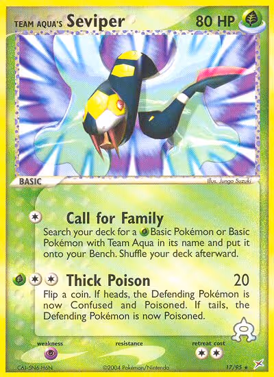 Team Aqua's Seviper 17/95 Pokemon card