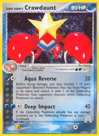 Team Aqua's Crawdaunt 2/95 Pokemon card