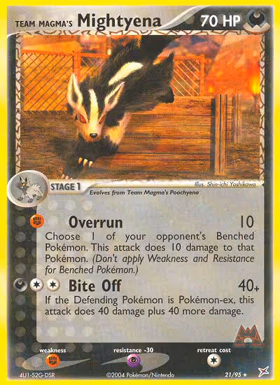 Team Magma's Mightyena 21/95 Pokemon card