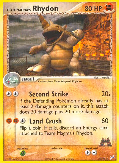 Team Magma's Rhydon 22/95 Pokemon card