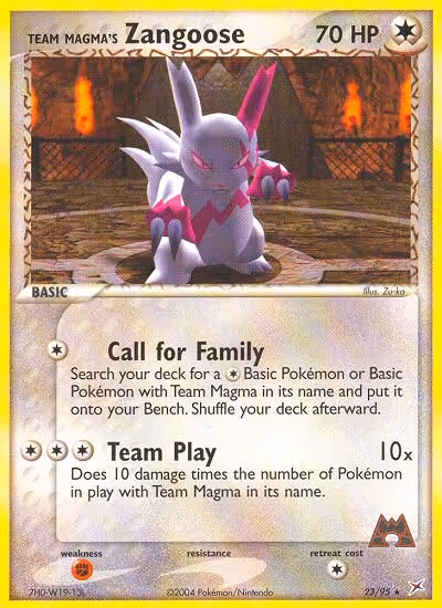 Team Magma's Zangoose 23/95 Pokemon card