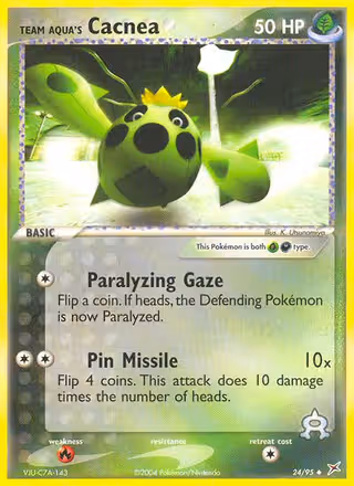 Team Aqua's Cacnea 24/95 Pokemon card