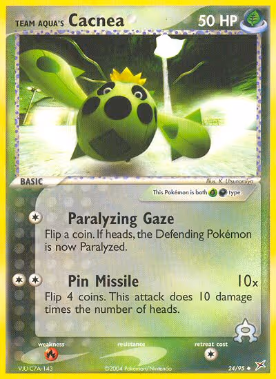 Team Aqua's Cacnea 24/95 Pokemon card