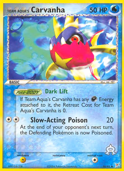 Team Aqua's Carvanha 25/95 Pokemon card