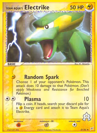 Team Aqua's Electrike 27/95 Pokemon card