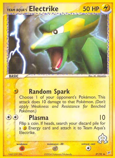 Team Aqua's Electrike 27/95 Pokemon card