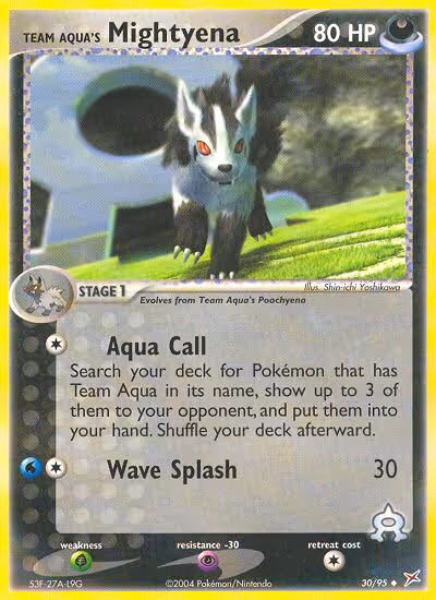 Team Aqua's Mightyena 30/95 Pokemon card