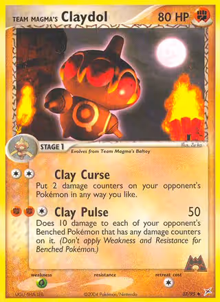 Team Magma's Claydol 33/95 Pokemon card
