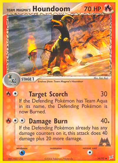 Team Magma's Houndoom 34/95 Pokemon card