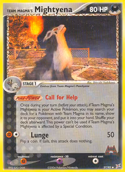 Team Magma's Mightyena 37/95 Pokemon card