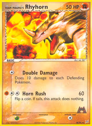 Team Magma's Rhyhorn 38/95 Pokemon card