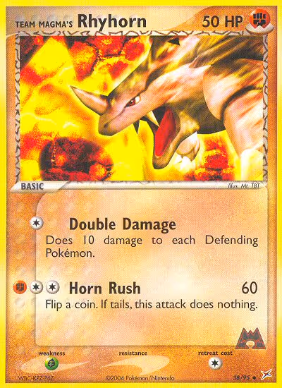 Team Magma's Rhyhorn 38/95 Pokemon card