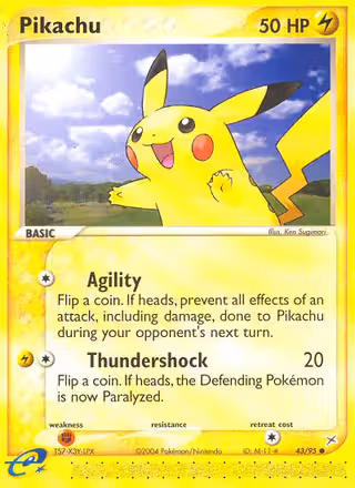 Pikachu 43/95 Pokemon card