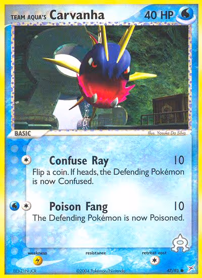 Team Aqua's Carvanha 47/95 Pokemon card
