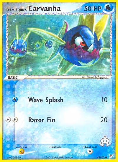 Team Aqua's Carvanha 48/95 Pokemon card