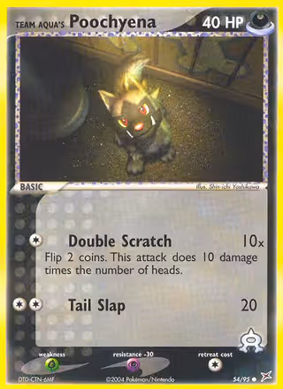Team Aqua's Poochyena 54/95 Pokemon card