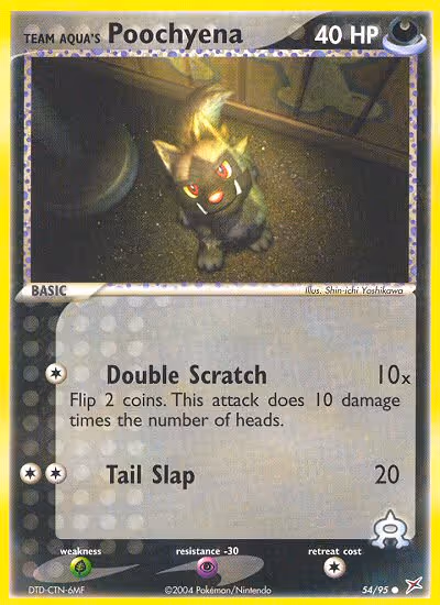 Team Aqua's Poochyena 54/95 Pokemon card