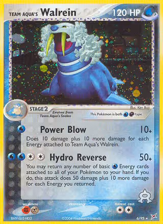 Team Aqua's Walrein 6/95 Pokemon card