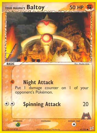 Team Magma's Baltoy 61/95 Pokemon card