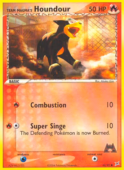 Team Magma's Houndour 62/95 Pokemon card