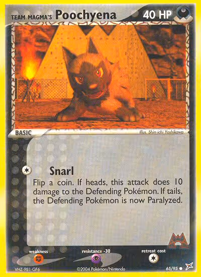 Team Magma's Poochyena 65/95 Pokemon card