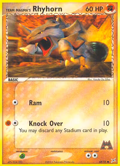 Team Magma's Rhyhorn 68/95 Pokemon card