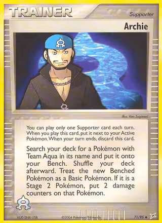 Archie 71/95 Pokemon card