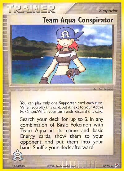 Team Aqua Conspirator 77/95 Pokemon card