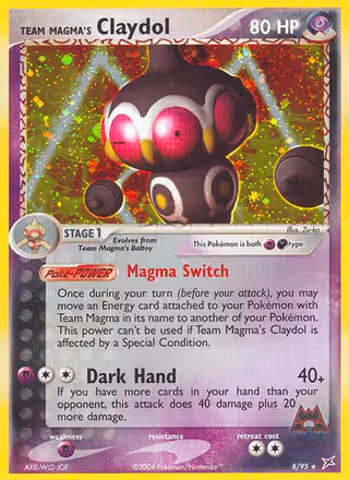 Team Magma's Claydol 8/95 Pokemon card
