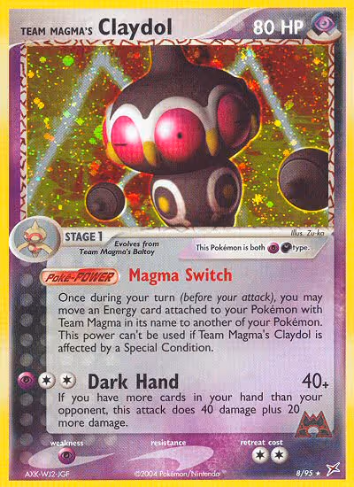 Team Magma's Claydol 8/95 Pokemon card