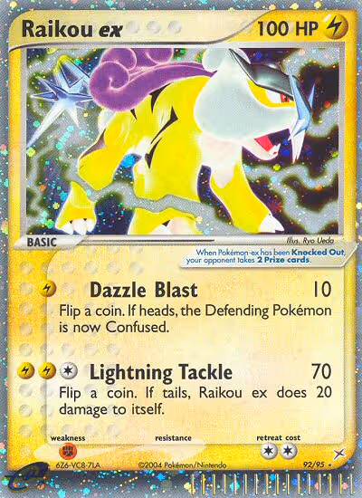 Raikou ex 92/95 Pokemon card