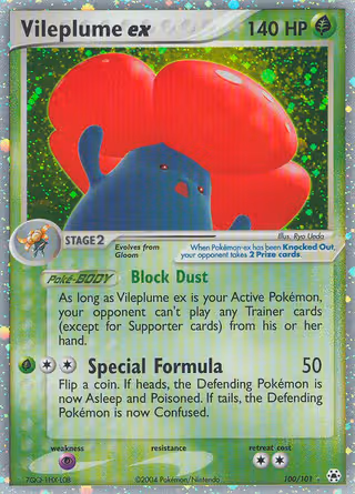 Vileplume ex 100/101 Pokemon card