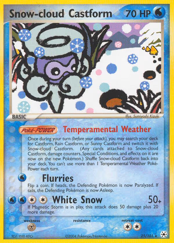 Snow-cloud Castform 25/101 Pokemon card