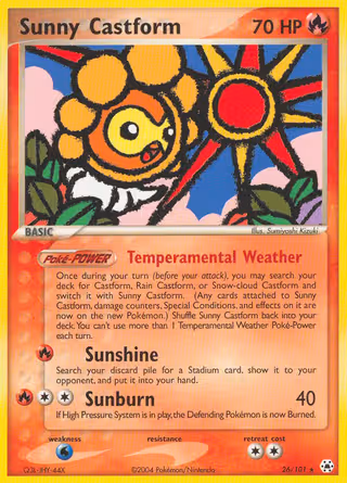 Sunny Castform 26/101 Pokemon card