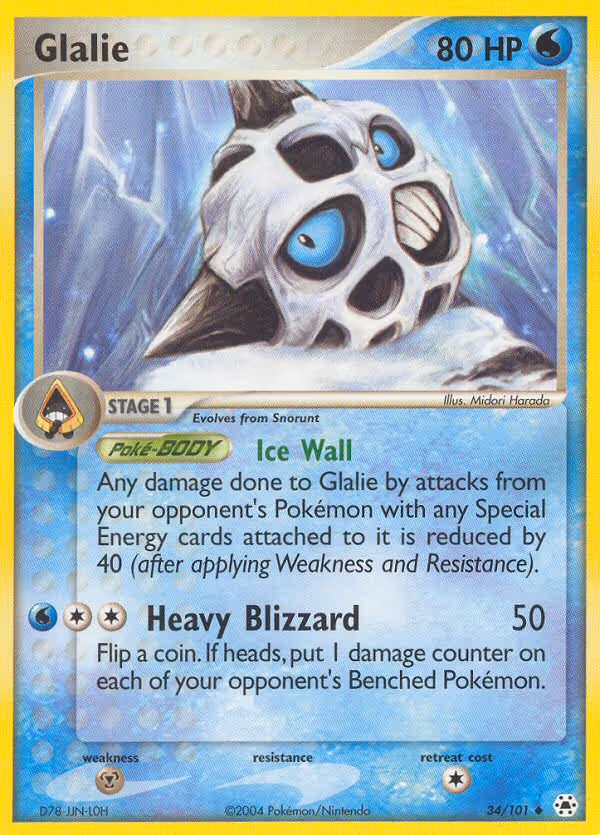 Glalie 34/101 Pokemon card