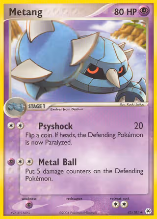 Metang 43/101 Pokemon card