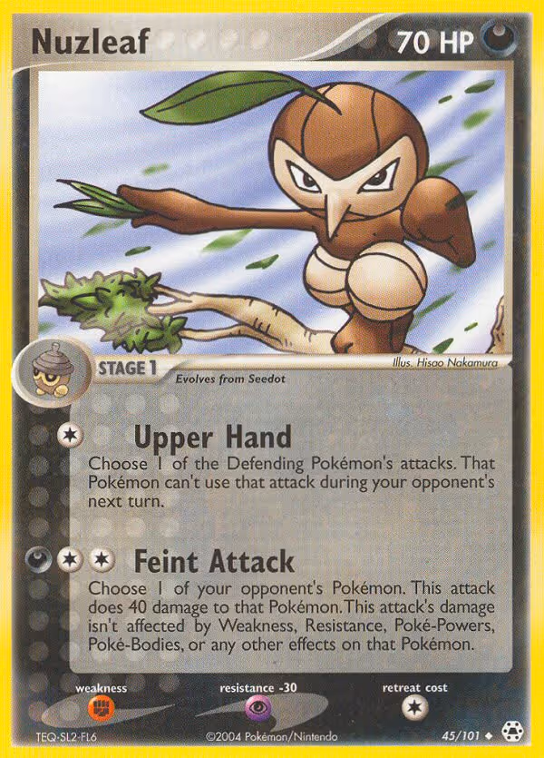 Nuzleaf 45/101 Pokemon card