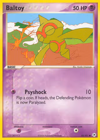 Baltoy 52/101 Pokemon card