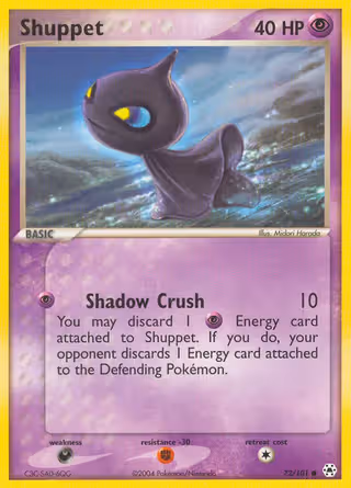 Shuppet 72/101 Pokemon card