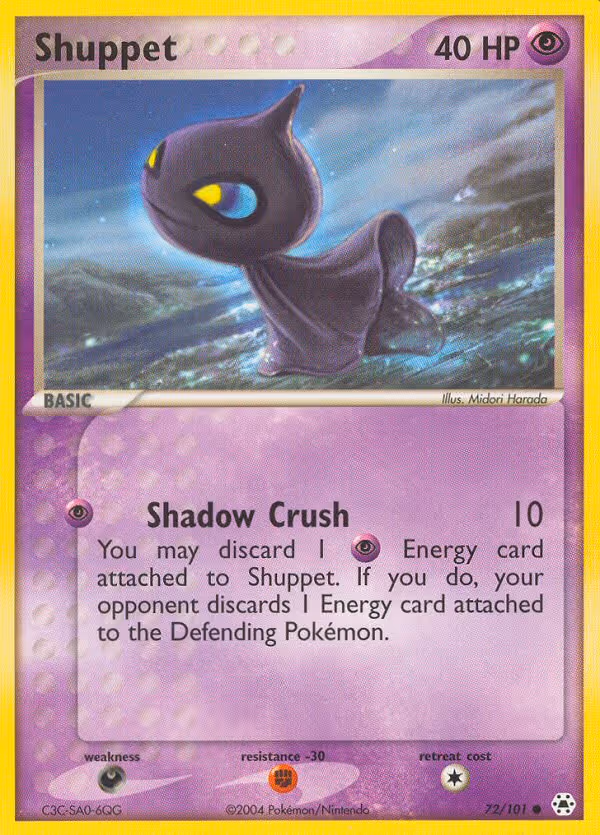 Shuppet 72/101 Pokemon card