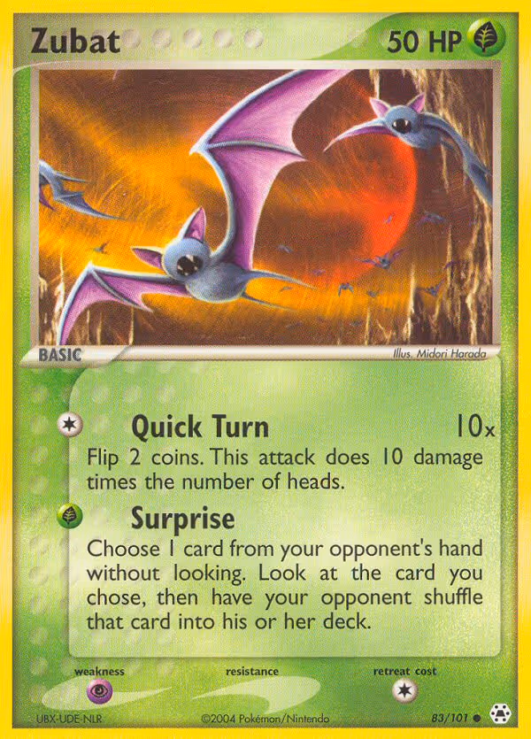 Zubat 83/101 Pokemon card