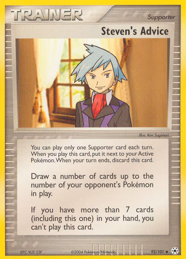 Steven's Advice 92/101 Pokemon card