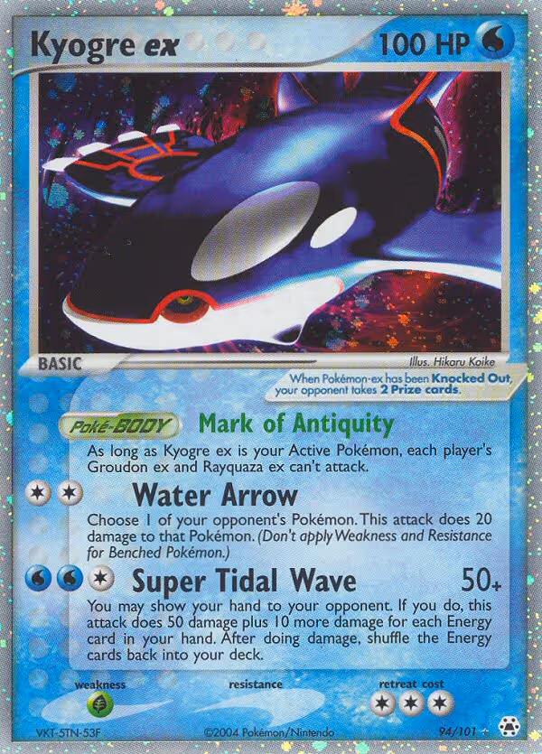 Kyogre ex 94/101 Pokemon card