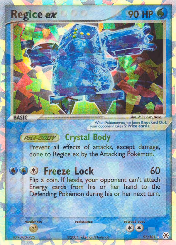 Regice ex 97/101 Pokemon card