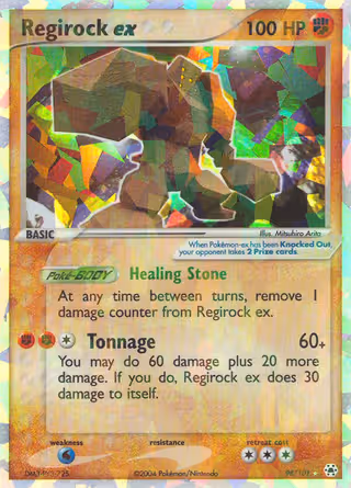 Regirock ex 98/101 Pokemon card