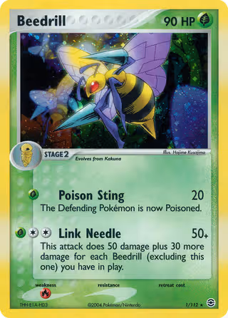 Beedrill 1/112 Pokemon card