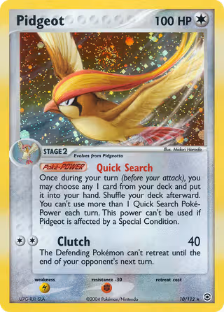 Pidgeot 10/112 Pokemon card