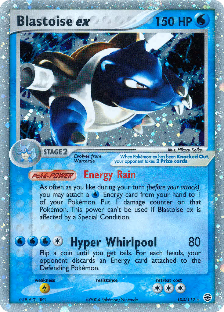 Blastoise ex 104/112 Pokemon card